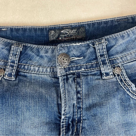 Silver jeans Suki capris women’s size 30 western stitched pockets - Picture 6 of 9